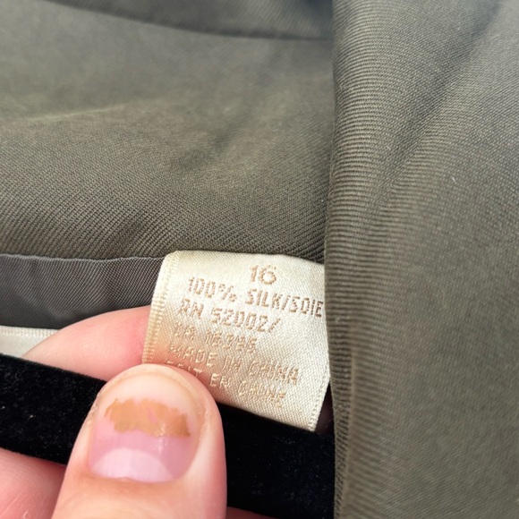 Dana Buchman Vintage Green Blazer 100%‎ Silk NWT Dead stock Size 16 - Picture 4 of 6